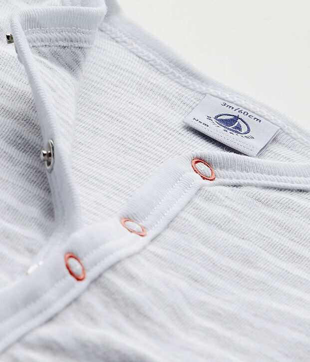 Pyjama zonder voetjes voor babyjongens grijs/wit