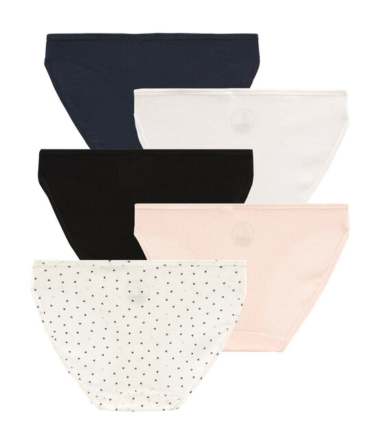 Set met 5 damesslipjes in licht katoen Variante 1 PACK