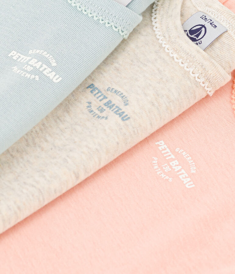 Set van 3 katoenen body's met korte mouwen '130 ans' multicouleur