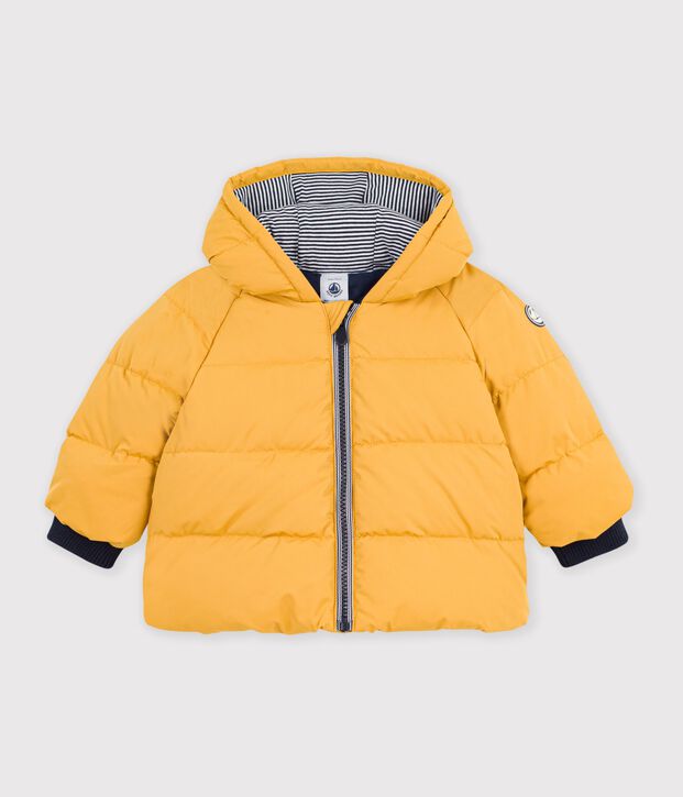 Doudoune b&eacute;b&eacute; en polyester uni jaune