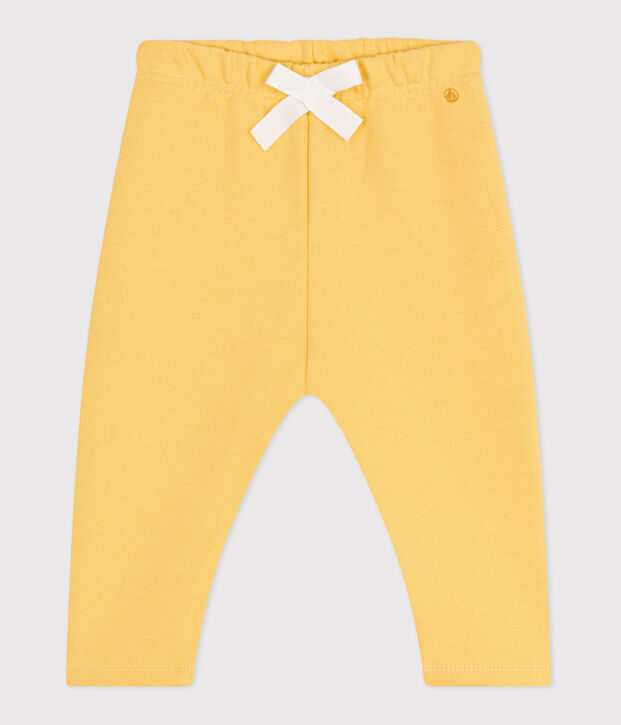 Effen katoenen joggingbroek voor baby's geel