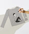 Tee shirt marinière femme beige COQUILLE/bleu SMOKING