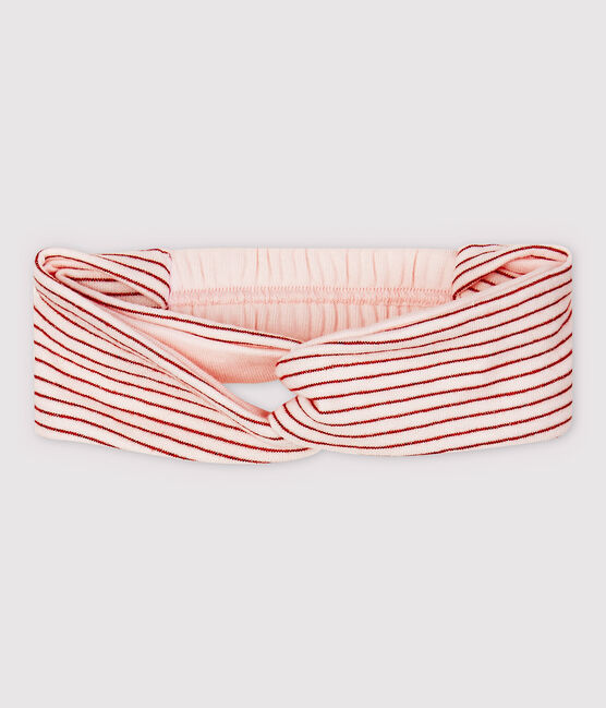 Gestreepte tubic haarband voor baby meisje roze FLEUR/roze COPPER