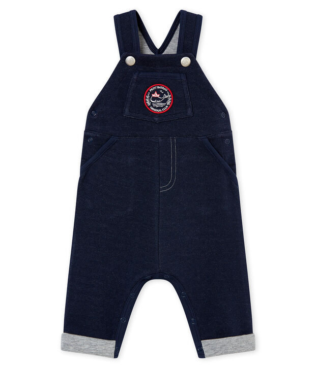 Salopette b&eacute;b&eacute; gar&ccedil;on en maille bleu marine