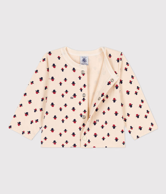 Cardigan bébé imprimé en tubique blanc AVALANCHE/ MULTICO
