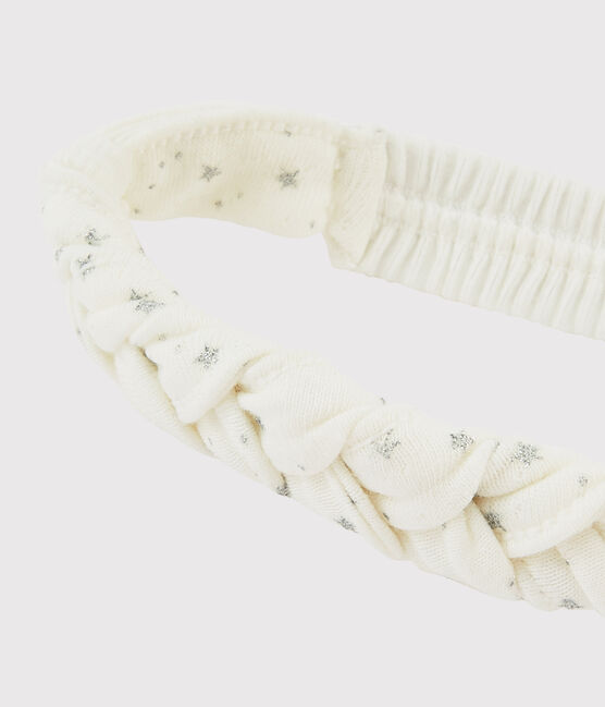 Bandeau cheveux bébé fille blanc MARSHMALLOW/gris ARGENT