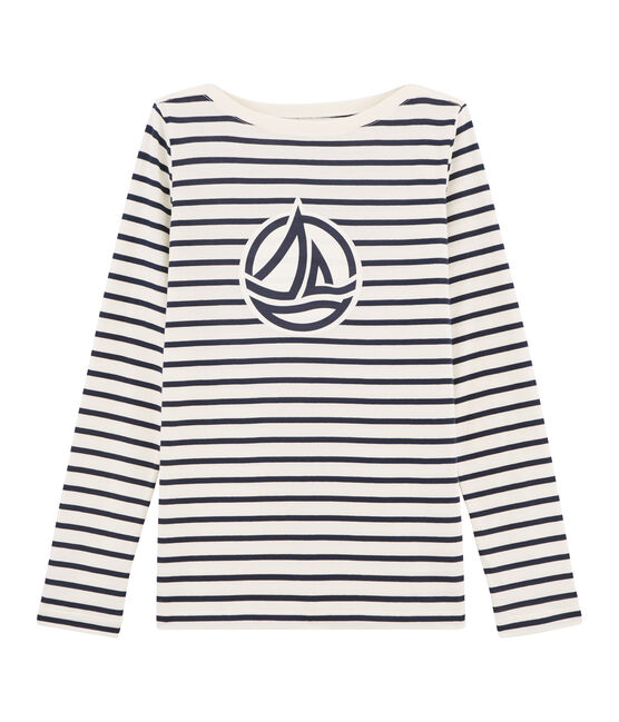 Marineshirt voor dames beige COQUILLE/blauw SMOKING