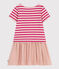 Robe manches courtes jersey épais et gaze de coton enfant fille SALINE/ DELHI