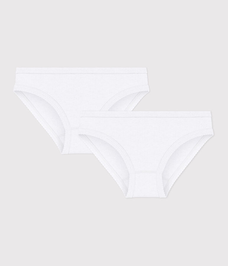 Set van 2 witte meisjesonderbroeken multicouleur