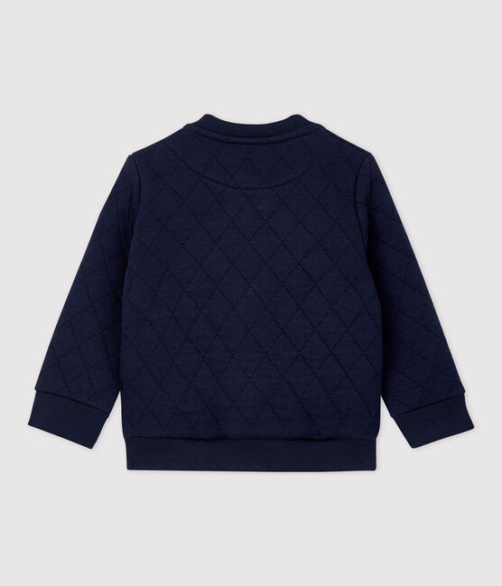 Babyvest in doorgestikte tubic blauw SMOKING