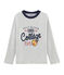 T-shirt met opdruk en lange mouwen jongens grijs BELUGA CHINE