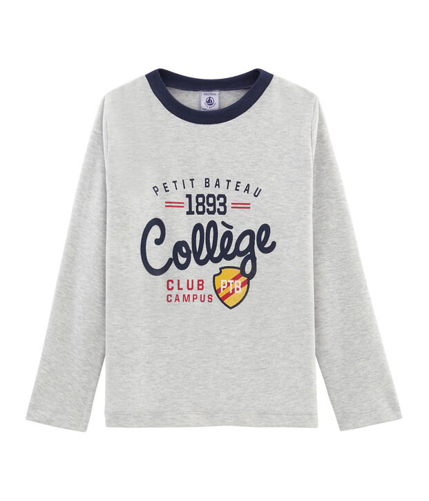 T-shirt met opdruk en lange mouwen jongens BELUGA CHINE