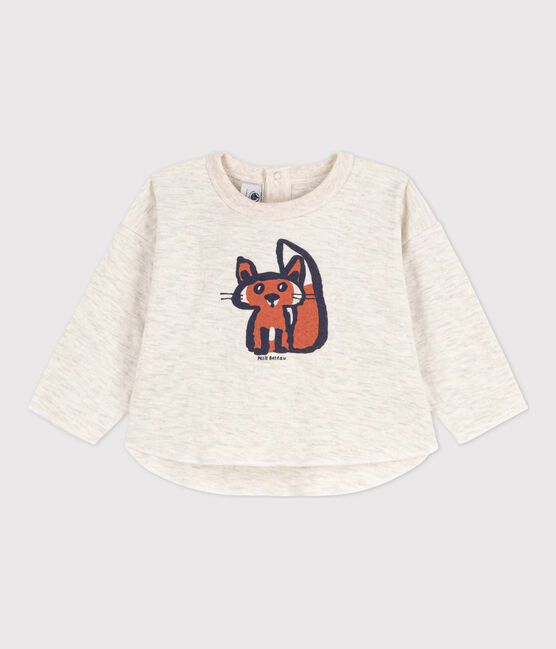 Tee-shirt manches longues bébé en tubique beige MONTELIMAR CHINE