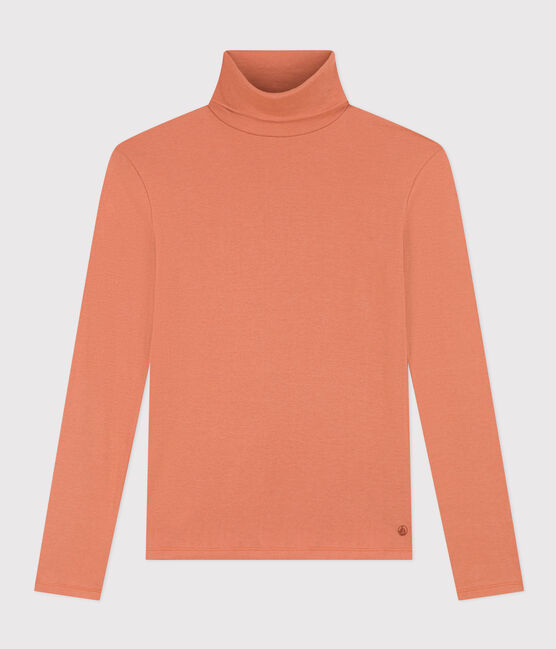 L'ICONIQUE, dames-T-shirt met rolkraag in katoen roze SIENNA