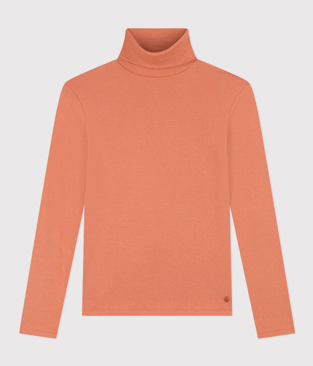 L'ICONIQUE, dames-T-shirt met rolkraag in katoen roze