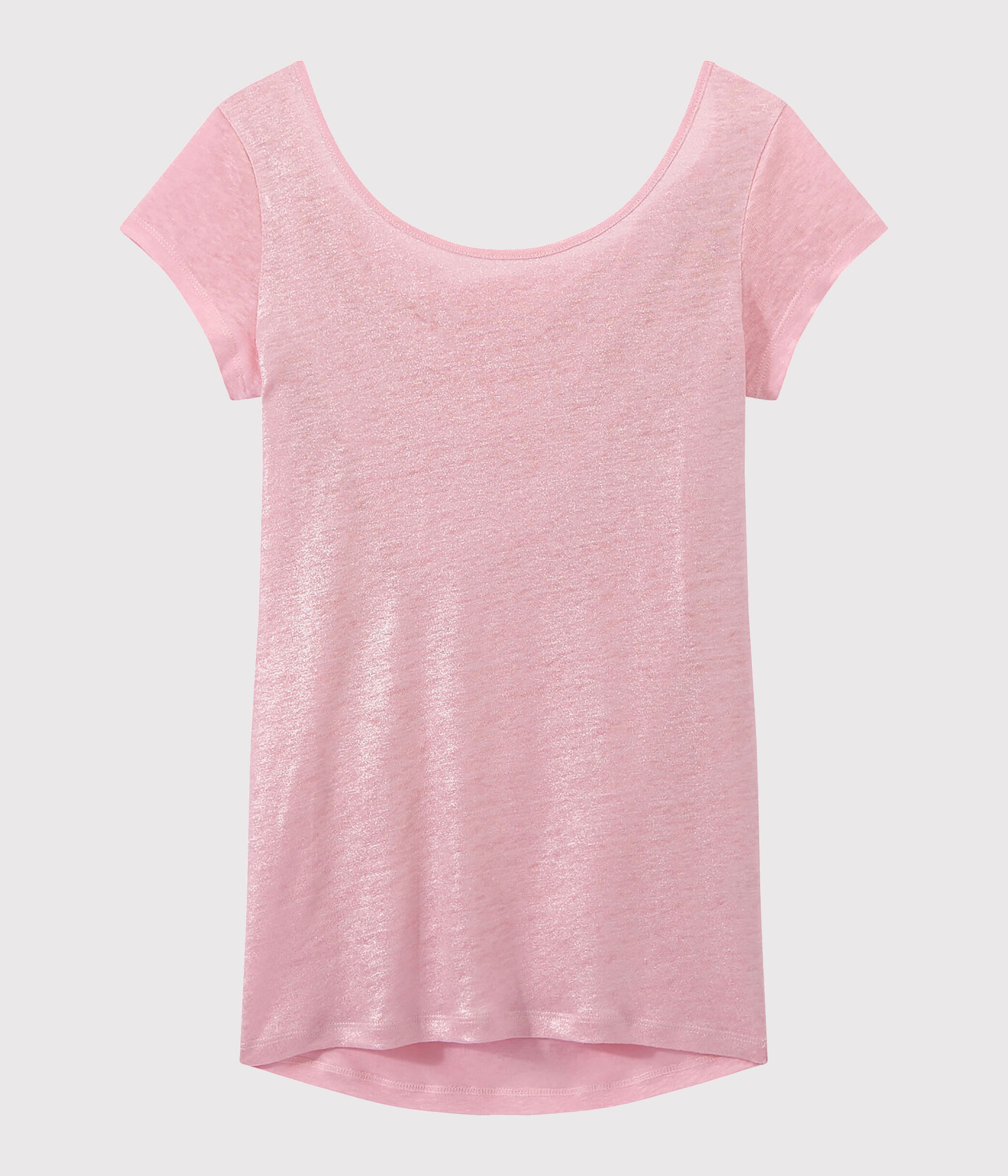 T shirt femme col b nitier au dos en lin iris 4304362200