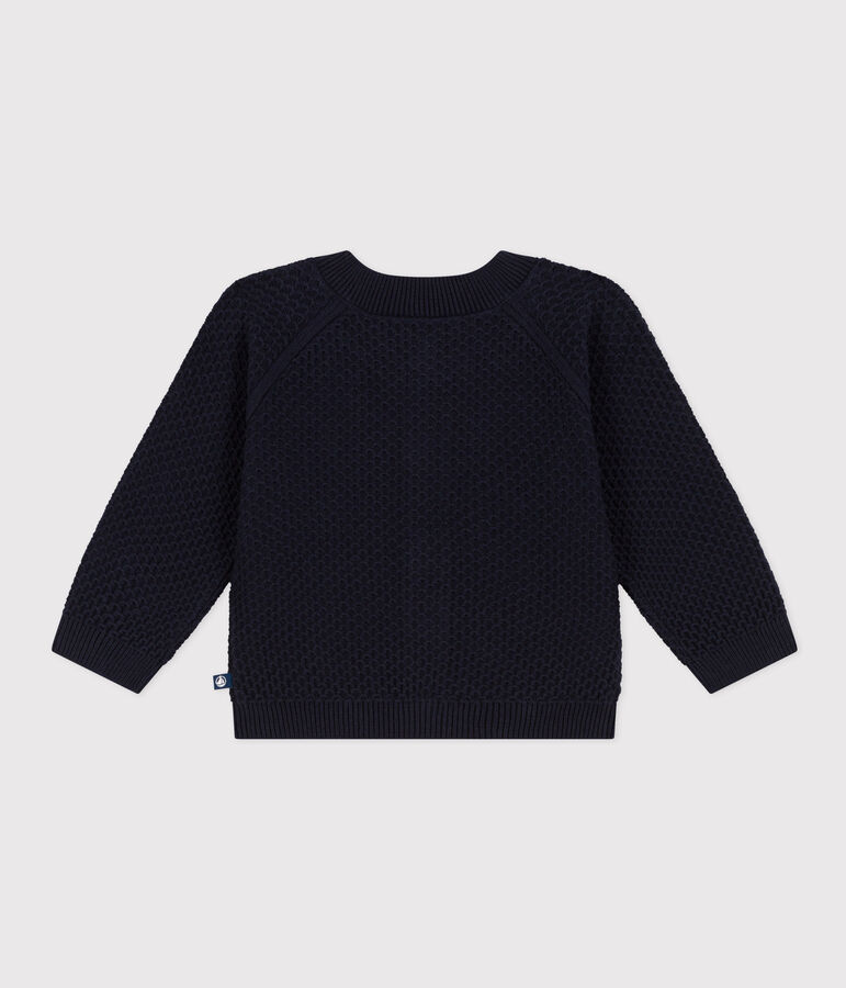 Katoenen gebreide babycardigan blauw