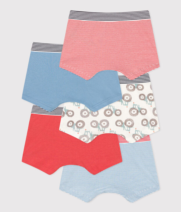 Lot de 5 boxers tracteur en coton petit gar&ccedil;on multicouleur