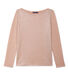Dames T-shirt met lange mouwen in gelakt linnen