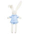 Doudou lapin habillé bleu FRAICHEUR/blanc MARSHMALLOW