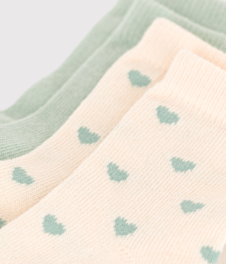 2 paires de chaussettes en coton c&oelig;urs b&eacute;b&eacute; multicouleur