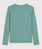 Tee-shirt L'ICONIQUE col rond en coton bio Femme bleu ROVER/blanc MARSHMALLOW