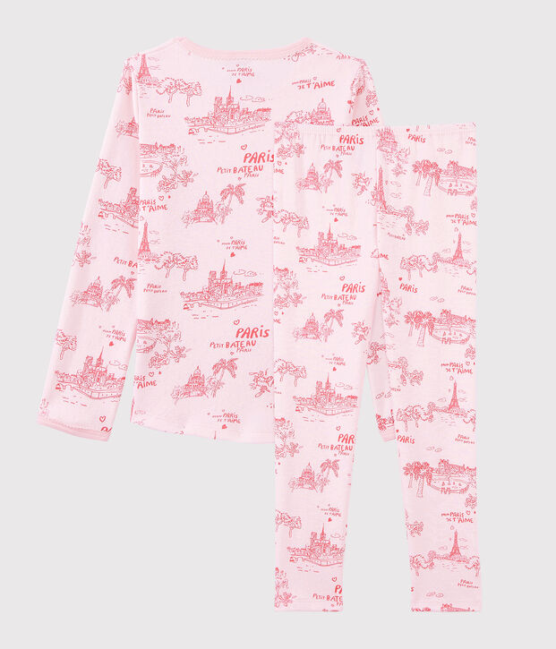 Toile de Jouy Paris pyjama van katoen voor meisjes roze/roze