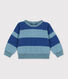 Sweatshirt à rayure bébé en bouclette éponge