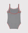 Maillot de bain 1 pièce bébé fille rayure milleraies bleu ABYSSE/blanc LAIT