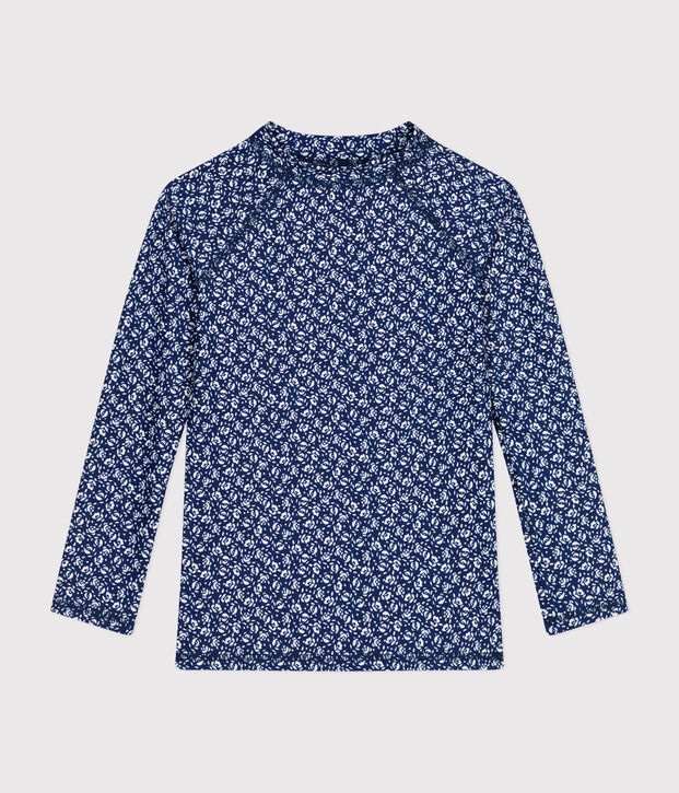 Anti-UV T-shirt voor jongens blauw/wit