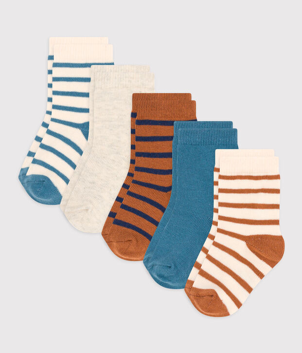 Lot de 5 paires de chaussettes rayures  b&eacute;b&eacute; multicouleur
