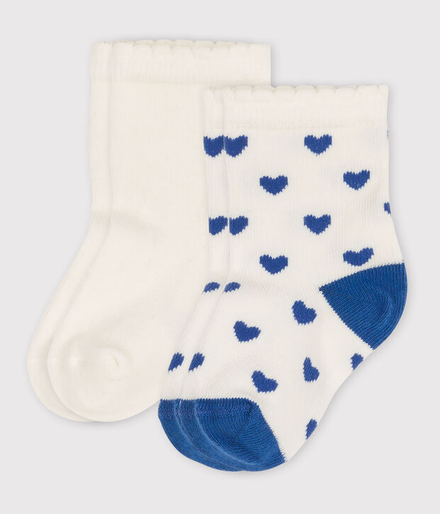 Lot de 2 paires chaussettes b&eacute;b&eacute; c&oelig;urs multicouleur