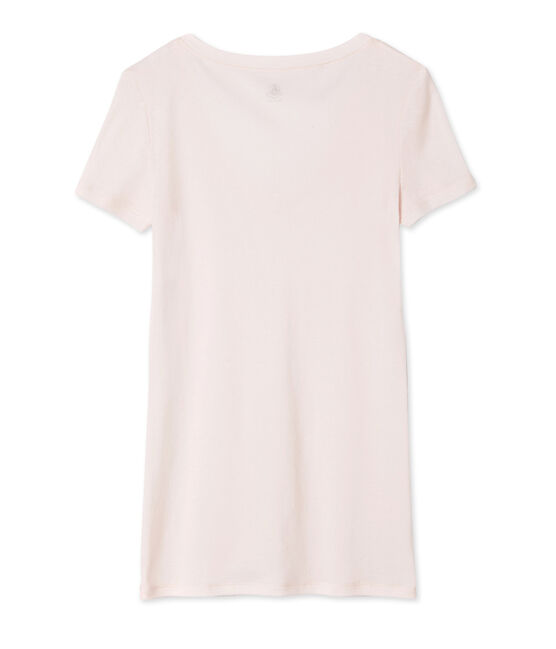 T-shirt met korte mouwen en V-hals vrouwen roze FLEUR