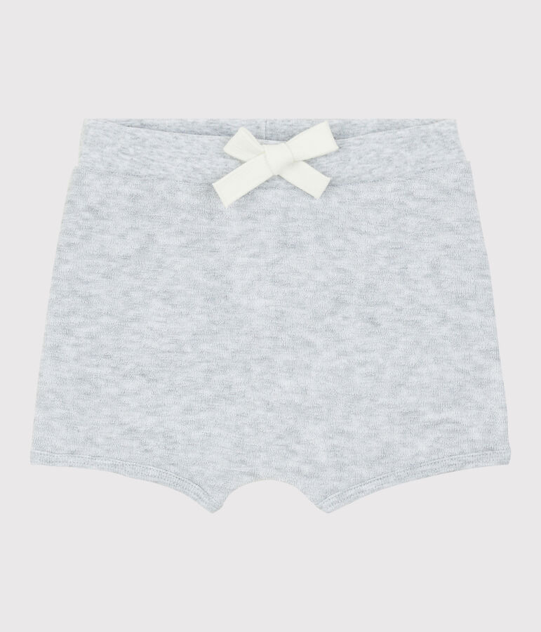 Badstof short voor babyjongens grijs