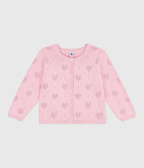 Cardigan enfant en coton uni rose MARQUISE