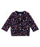 Vest in doorgestikte tubic met dessin voor babymeisjes blauw SMOKING/wit MULTICO