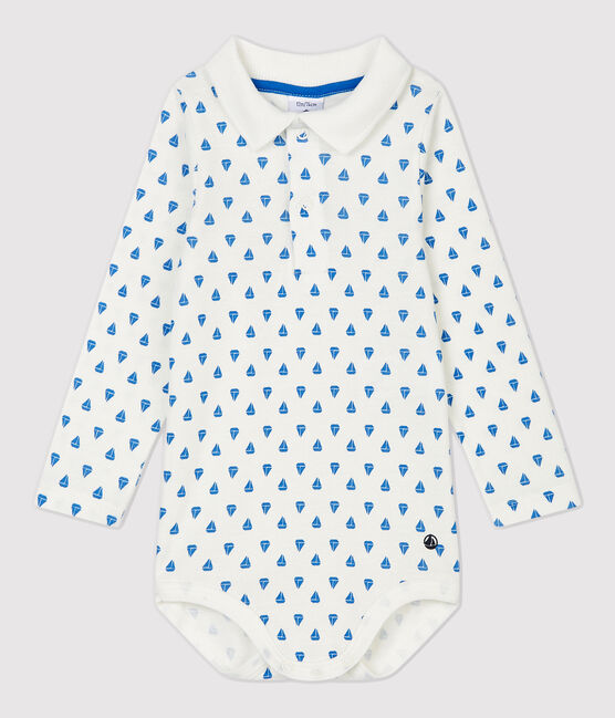 Body en coton bébé. blanc MARSHMALLOW/ RUISSEAU