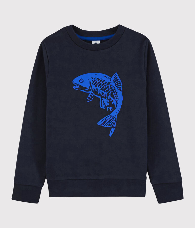 Sweatshirt en molleton enfant gar&ccedil;on bleu