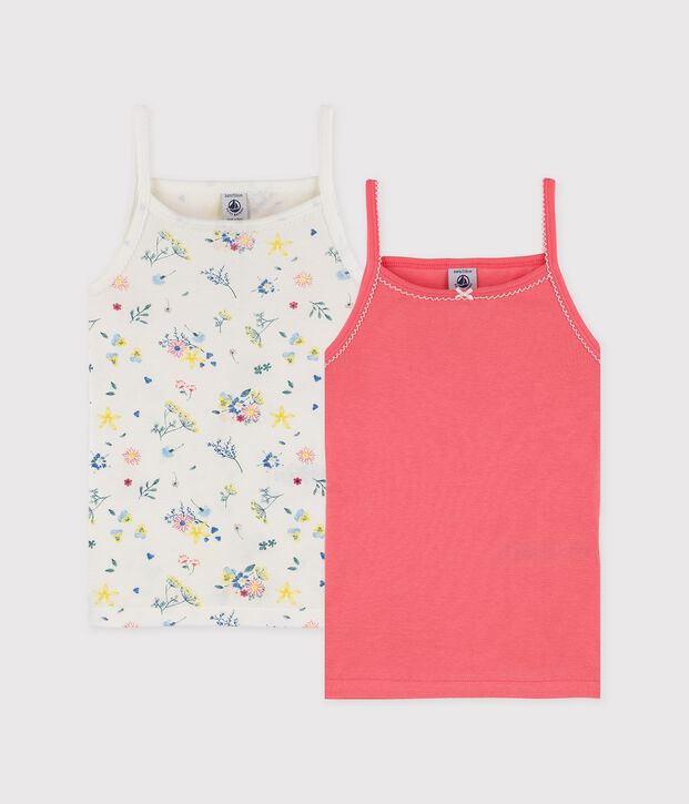 Set meisjeshemden met bloemenprint en schouderbandjes multicouleur