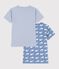 Lot de tee-shirts enfant en coton manches courtes imprim&eacute; baleines multicouleur
