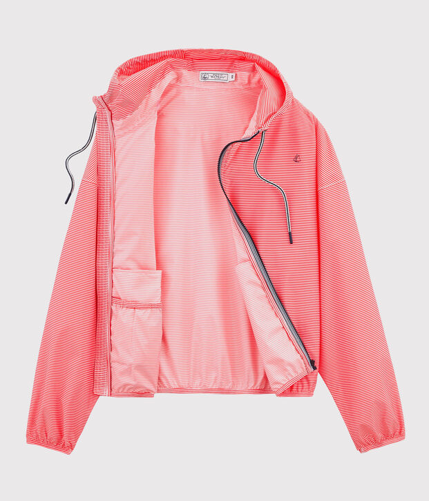 Coupe-vent court mixte rose/blanc