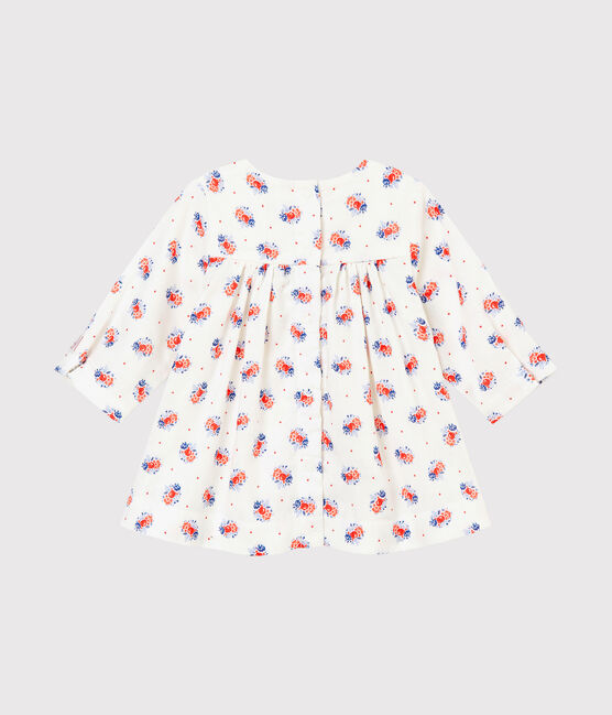 Robe bébé fille en tubique imprimé blanc LAIT/blanc MULTICO
