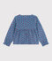 Kinderbloesje van velours met lange mouwen en print blauw ADRIATIC/ MULTICO