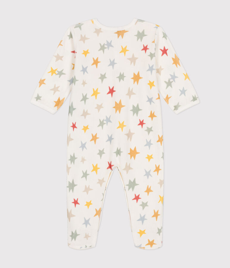 Pyjama en velours imprim&eacute; &eacute;toiles b&eacute;b&eacute; blanc/multicouleur