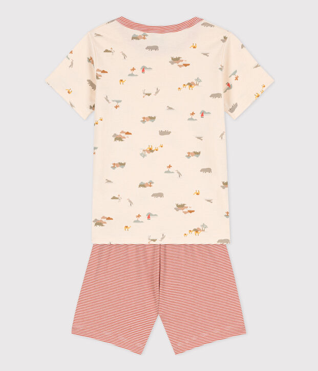 Pyjacourt animaux en coton enfant &eacute;cru/multicouleur