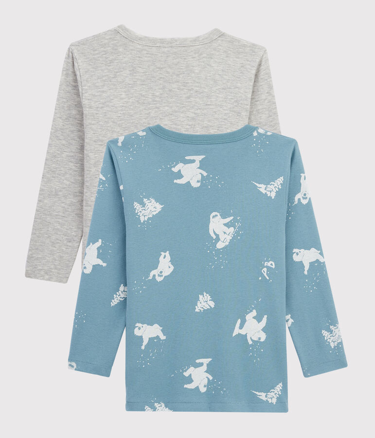 Lot de 2 tee-shirts manches longues imprim&eacute; y&eacute;ti petit gar&ccedil;on multicouleur