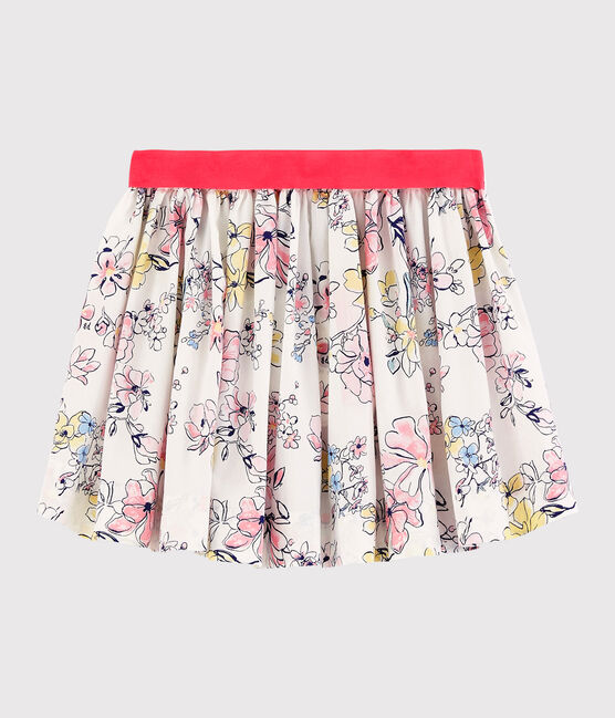 Jupe en popeline enfant fille blanc MARSHMALLOW/blanc MULTICO