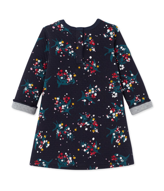 Jurk in tubic met dessin voor babymeisjes blauw SMOKING/wit MULTICO