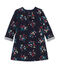 Jurk in tubic met dessin voor babymeisjes blauw SMOKING/wit MULTICO