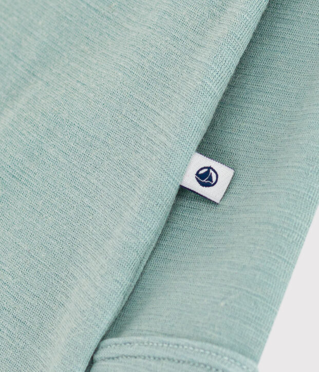 Body jambes longues b&eacute;b&eacute; en laine et coton vert